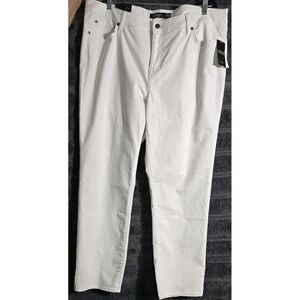 Ralph Lauren Super Stretch Mid Rise Straight Leg White Denim BSR Jeans Womens 18